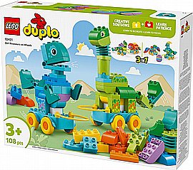לגו דופלו - 3 ב-1 דינוזאורים על גלגלים 10451 לגו דופלו - 3 ב-1 דינוזאורים על גלגלים 10451