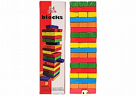 מפולת עץ צבעונית גדולה לוקס 54 חלקים 28X8 ס"מ (ג'נגה) מפולת עץ צבעונית גדולה לוקס 54 חלקים 28X8 ס"מ (ג'נגה)