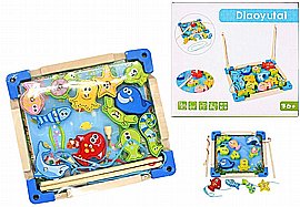 משחק פזל עץ צבע + דגים מגנט 12 יחידות 23X18 ס"מ משחק פזל עץ צבע + דגים מגנט 12 יחידות 23X18 ס"מ