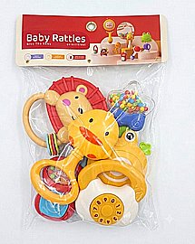 6 רעשני תינוקות גדולים מעורבים ABS בשקית 6 רעשני תינוקות גדולים מעורבים ABS בשקית