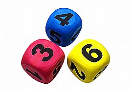 קוביה ספוג מספרים 15 ס"מ קוביה ספוג מספרים 15 ס"מ