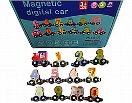 רכבת מגנט עץ 12 חלקים מספרים 26X18 ס"מ רכבת מגנט עץ 12 חלקים מספרים 26X18 ס"מ