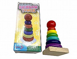 מגדל עץ 7 חלקים 15X7.8 ס"מ בקופסא מגדל עץ 7 חלקים 15X7.8 ס"מ בקופסא