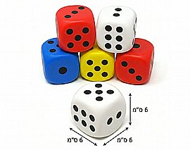 קוביה ספוג נקודות גדולה 8 ס"מ קוביה ספוג נקודות גדולה 8 ס"מ