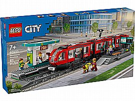 לגו סיטי 60423 חשמלית ותחנה במרכז העיר לגו סיטי 60423 חשמלית ותחנה במרכז העיר