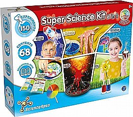 ערכת מדע - ערכת ניסויי המדע סופר סט 6 -ב-1 - Science4you ערכת מדע - ערכת ניסויי המדע סופר סט 6 -ב-1 - Science4you