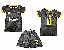 חליפת כדורגל קצרה ירושלים יונה 10 שחור דגם 2025 חליפת כדורגל קצרה ירושלים יונה 10 שחור דגם 2025